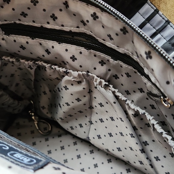 LUG Flare Striped Stylish Black, Gray, Tan Womans Crossbody Bag - Picture 10 of 14